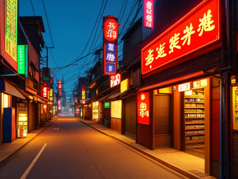 Cyberpunk city in sci-fi movies、wasteland、empty street、night、Storehouse with a tiled roof、bridge、Old store、ragged、Circuit board、wire、complicated、Super detailed、Realistic、超Realistic、high quality、Highest、Super Detail、Crazy Detail 、Very detailed、Photorealistic、A magnificent composition、Highest品質、32k --v 6、Narrow roads、Storehouse-style building、Izakaya、Diner、Red Post Box、