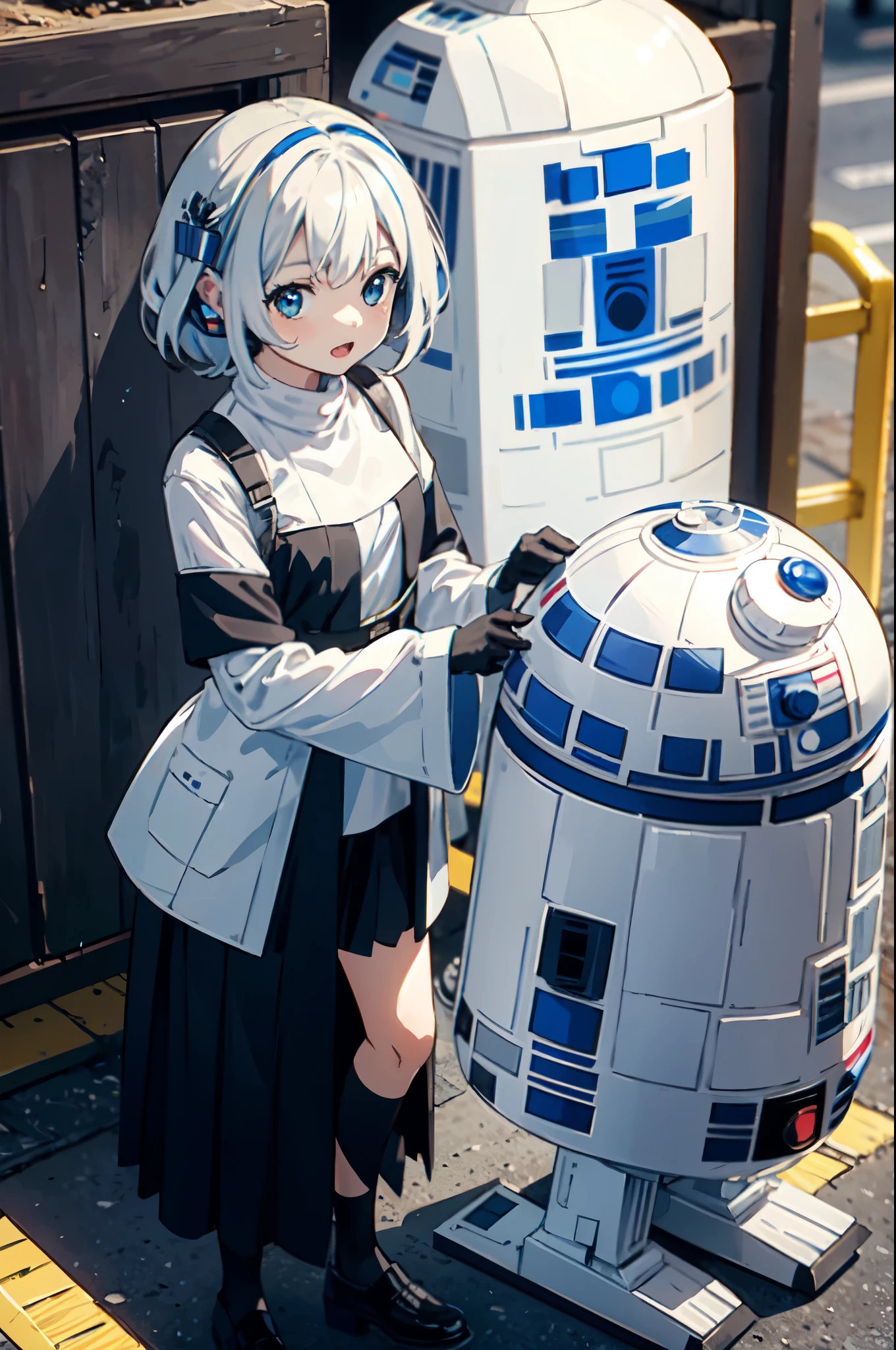 R2-D2,girl, kawaii, cute