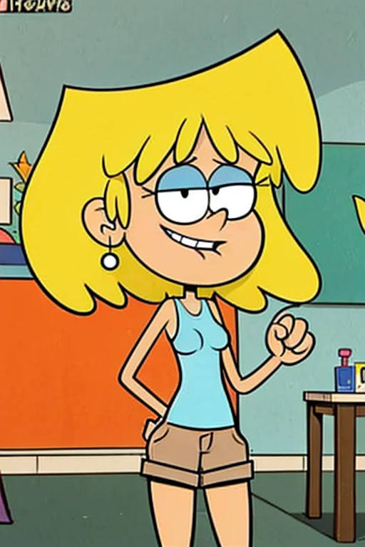 ""loriloud - blue tank top, brown shorts, posing for playboy magazine" Masterpiece, sexy cartonn, beautiful cartoon, insanely detailed and intricate, High quality, ray tracing, high coherence, deep focused image, realistic full-length photo, anatomically correct, short blond hair, sensual smile, perfect eyebrows, perfect fingers, action pose, looking at viewer, in the loud house, hypermaximalist, sensual, provocative, beautiful, exotic, revealing, appealing, attractive, erotic, hyper-realistic, super detailed, perfect, masterpiece, popular on Flickr, published on March 19, 2018” FANTASY,VAMPIRO,ELFO,TERROR,COMICS,MANHUA,MANWHA,Mango,SCIENCE FICTION,NOVEL,