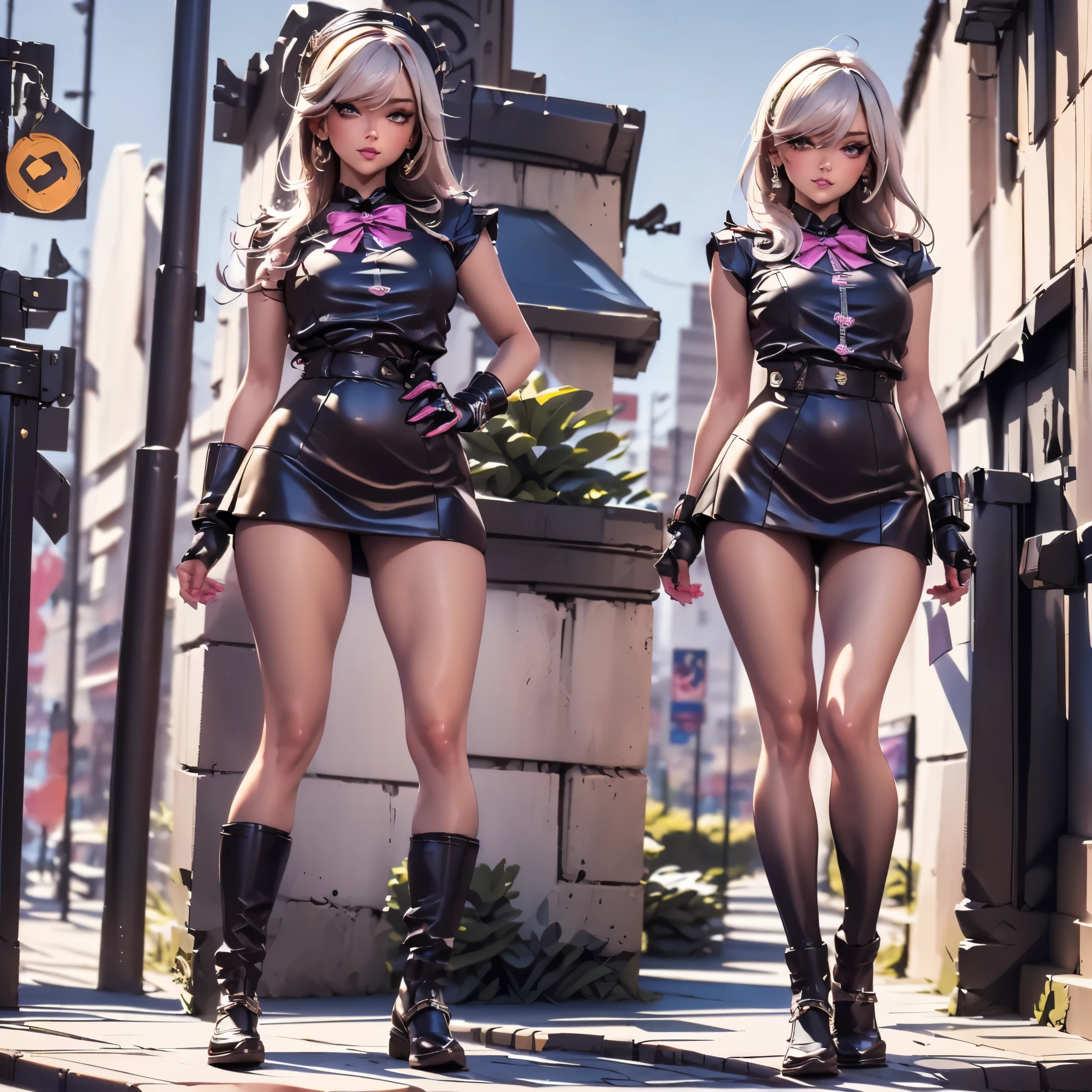 ((We have 4:1.8))、(4 sisters)、gal、(neon street)、(Four tall high school girls with model figures:1.7)、(Standing facing this), (best quality,4k,8k,highres,masterpiece:1.2),ultra-detailed,(realistic,photorealistic,photo-realistic:1.37),portraits,[close up],[women],[group],[short skirts],A close up of a group of women in short skirts, beautiful detailed eyes,beautiful detailed lips,extremely detailed faces,gorgeous makeup,stylish hairstyles,fashionable outfits,sassy poses,confident expressions,city backdrop,vibrant colors,soft lighting,colorful bokeh. ultra-high-quality. ultra detail.
