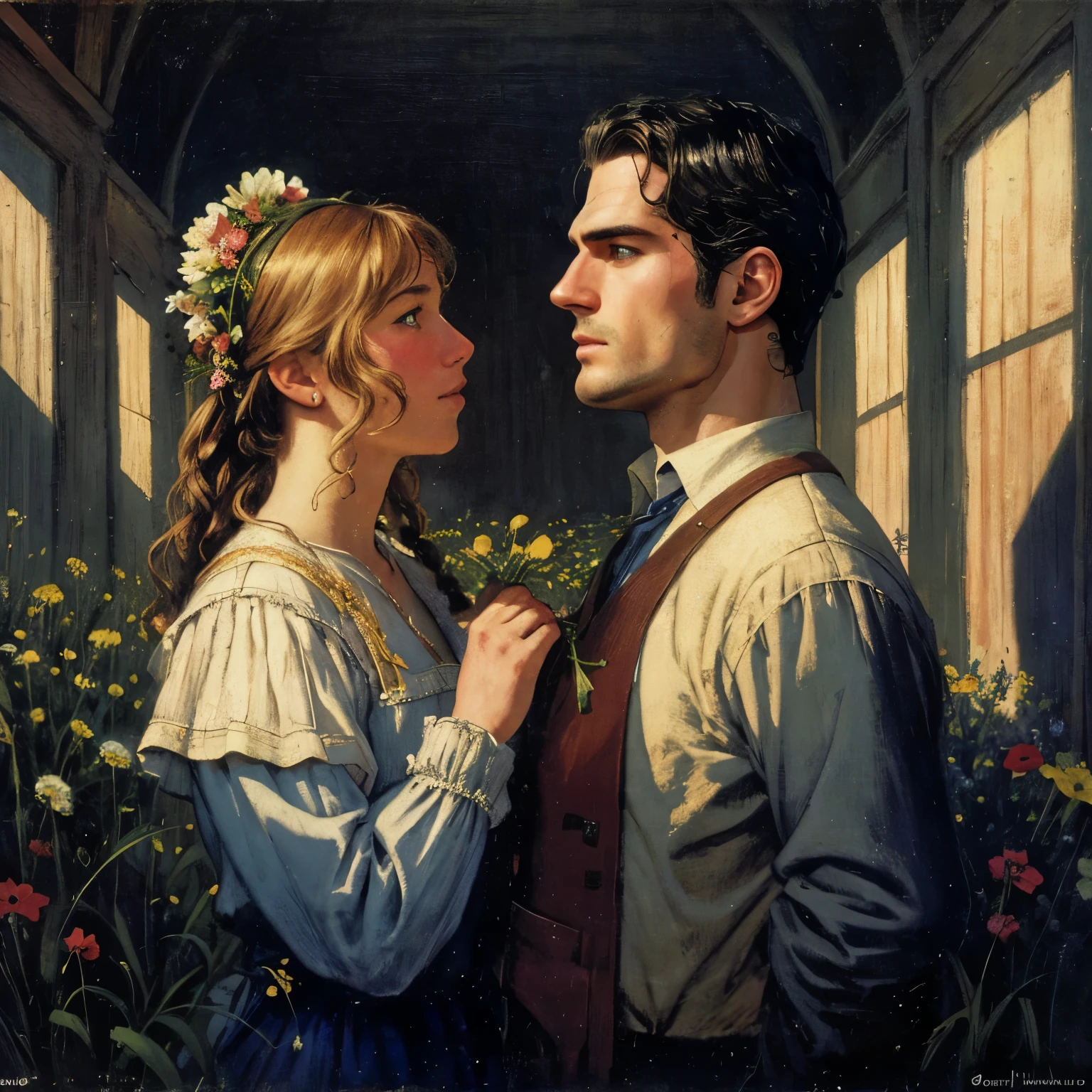 Photo RAW portrait handsome, Henry Cavill super man, piercing gaze, high quality textures, high quality shadows, high detail, beautiful detail, fine detail, extremely detailed computer graphics, detailed textures, realistic faces, atmosphere of fear and unease, sensual moment from the point of view of someone in a close embrace with a muscular man bathing in smoke with bright laser eyes