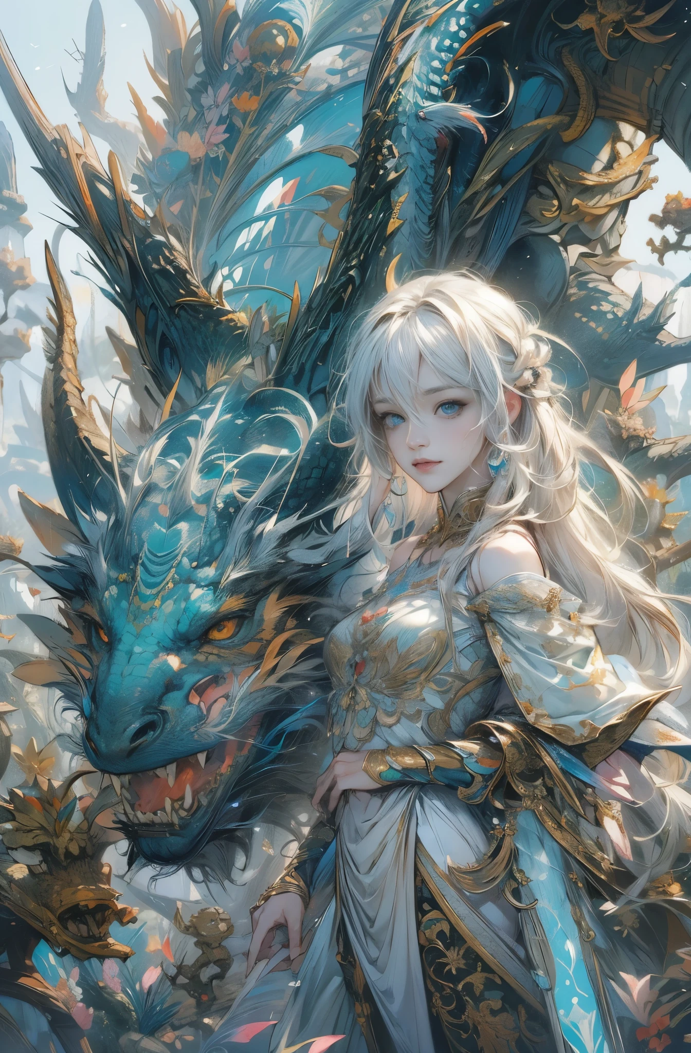 槍を持った美しきfemale dragon knight, Rin々しいfemale dragon knight, A beautiful woman with a dragon, God&#39;s Kin, 詳細なFantasy art, Fantasy artスタイル, Fantasy style art, highly 詳細なFantasy art, detailed Digital 2D Fantasy Art, fantasy artist, epic Fantasy artスタイル hd, 高品質のFantasy art, Detailed fantasy illustrations, fantasy book illustration, Digital 2D Fantasy Art, Fantasy artイラスト, 4K Fantasy art, author：Jean Jay., Fantasy artスタイル, 2. 5D CGI Anime Fantasy Artwork, epic Fantasy artスタイル hd, Epic fantasy digital art style, 詳細なFantasy art, 詳細なDigital 2D Fantasy Art, Luan Jia and Artgerm, 8k Fantasy art, female dragon knight, Sharp contours, very fine and beautiful eyes, Beautiful Blue Eyes, pretty much beautiful face, Also々exterior, Valhalla, Unparalleled beauty, masterpiece, highest quality, The perfect angle, Perfect composition, Best Shot, Official Art, Cinematic light, Very beautiful and fantastic scenery, chivalry dream, Presence, Michael Letter, Christoph Huge 、Ultra-precision coating, Luminism, art by Carne Griffiths and What a bone Concept Art, 4K resolution, Fractal isometric detailed bioluminescence , 3D Rendering, Octane Rendering, Exquisitely crafted , Cinematic, Art Station&#39;trendy, Isometric Center, Surreal cover photo, Amazing full color, Handwriting, Hit definition , Cinematic,Great background, Abstract Beauty,stand, Approaching perfection, Pure Form, Golden Ratio, Minimal, Concept Art, By Brian Froud、Karn Griffiths、What a bone、John William Waterhouse, Intricate details, 8K Post-Production, High resolution, Hyper Detail, Art Stationのトレンド, Studio shot, Intricate details, Very detailed, Greg Rutkowski, Encounter with an Ancient Dragon, Close-up, Arabian woman with sword and dragon in fantasy world, Ultra-fine paintings by Yan J., Artstation Contest Winner, Fantasy art, detailed Fantasy art, 4k Fantasy art, Fantasy art behance, Epic fantasy digital art style, Fantasy art style, epic Fantasy art style hd, Detailed fantasy digital art, highly detailed Fantasy art
