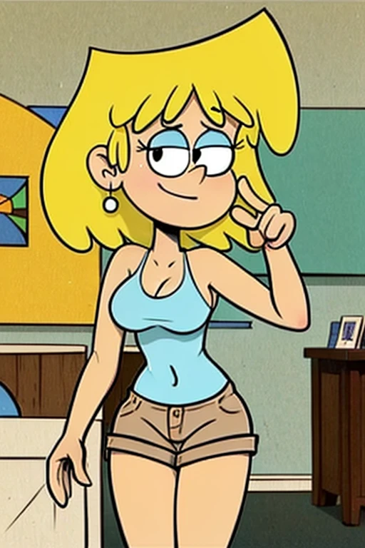 ""loriloud - blue tank top, brown shorts, posing for playboy magazine" Masterpiece, sexy cartonn, beautiful cartoon, insanely detailed and intricate, High quality, ray tracing, high coherence, deep focused image, realistic full-length photo, anatomically correct, short blond hair, sensual smile, perfect eyebrows, perfect fingers, action pose, looking at viewer, in the loud house, hypermaximalist, sensual, provocative, beautiful, exotic, revealing, appealing, attractive, erotic, hyper-realistic, super detailed, perfect, masterpiece, popular on Flickr, published on March 19, 2018” FANTASY,VAMPIRO,ELFO,TERROR,COMICS,MANHUA,MANWHA,Mango,SCIENCE FICTION,NOVEL, 
