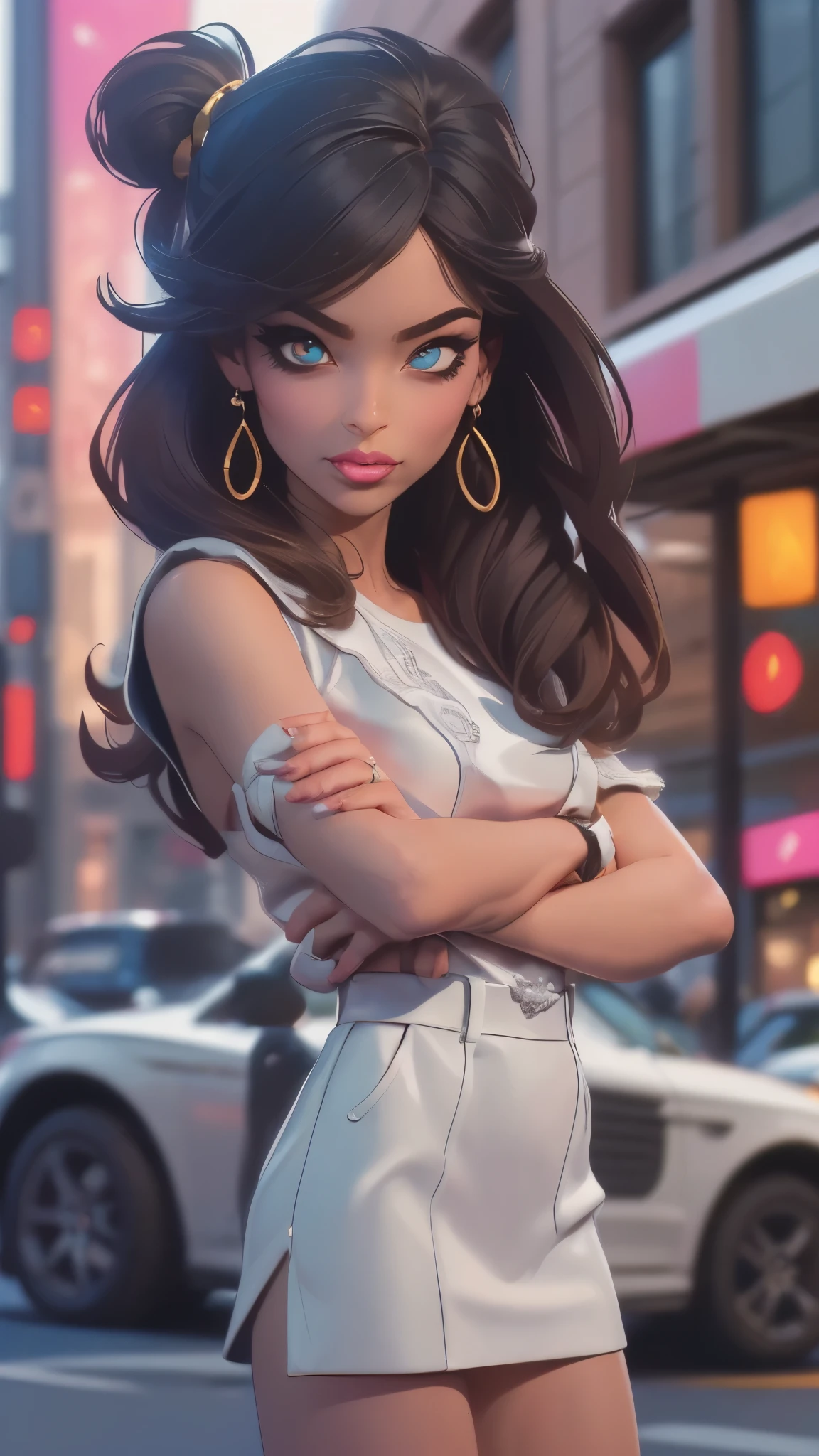 ((We have 4:1.8))、(4 sisters)、gal、(neon street)、(Four tall high school girls with model figures:1.7)、(Standing facing this), (best quality,4k,8k,highres,masterpiece:1.2),ultra-detailed,(realistic,photorealistic,photo-realistic:1.37),portraits,[close up],[women],[group],[short skirts],A close up of a group of women in short skirts, beautiful detailed eyes,beautiful detailed lips,extremely detailed faces,gorgeous makeup,stylish hairstyles,fashionable outfits,sassy poses,confident expressions,city backdrop,vibrant colors,soft lighting,colorful bokeh. ultra-high-quality. ultra detail.
