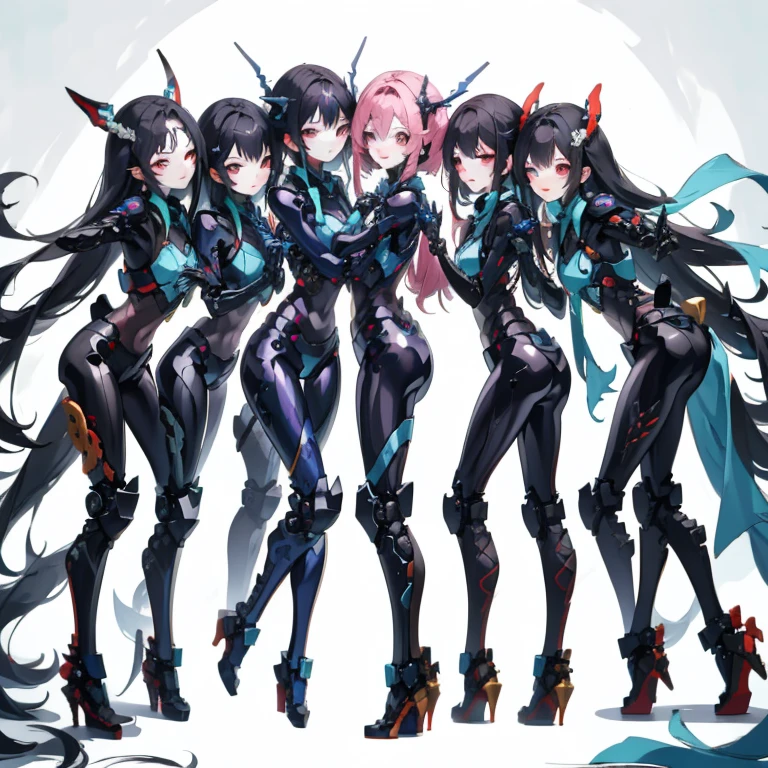 (Masterpiece, high quality),
 (Multiple women),
 14,
 All Formula－mosquito－A woman transformed into,
 (全員mosquitoラフルな内部骨格),
 (the face is a human face),
 They all have different hair colors and hairstyles.,
 Everyone&#39;s whole body is made of metal and mechanical parts.,
 Everyone is not wearing clothes,
 Everyone&#39;s top is different,
 Everyone has a different bottom shape,
 Everyone&#39;s bottoms and tops are different colors,
 The shape of the bottom and top of each shoe is not the same.,
 All have different leg shapes,
 They all have height differences,
 The bodies bear little resemblance to each other,(Group selfie), Wide-angle, Soft Light,
 whole body mechanics,
 Only the faces of all of them remain human.,
  All standing together, Everyone smiles at the master, Group Selfie, Full Body Shot, Nice long legs, lipstick, Pretty face, Everyone is showing off their bodies, retina, Tabletop, Accurate, Anatomically correct, Advanced Details, 最high quality, High Resolution Repair Shop
