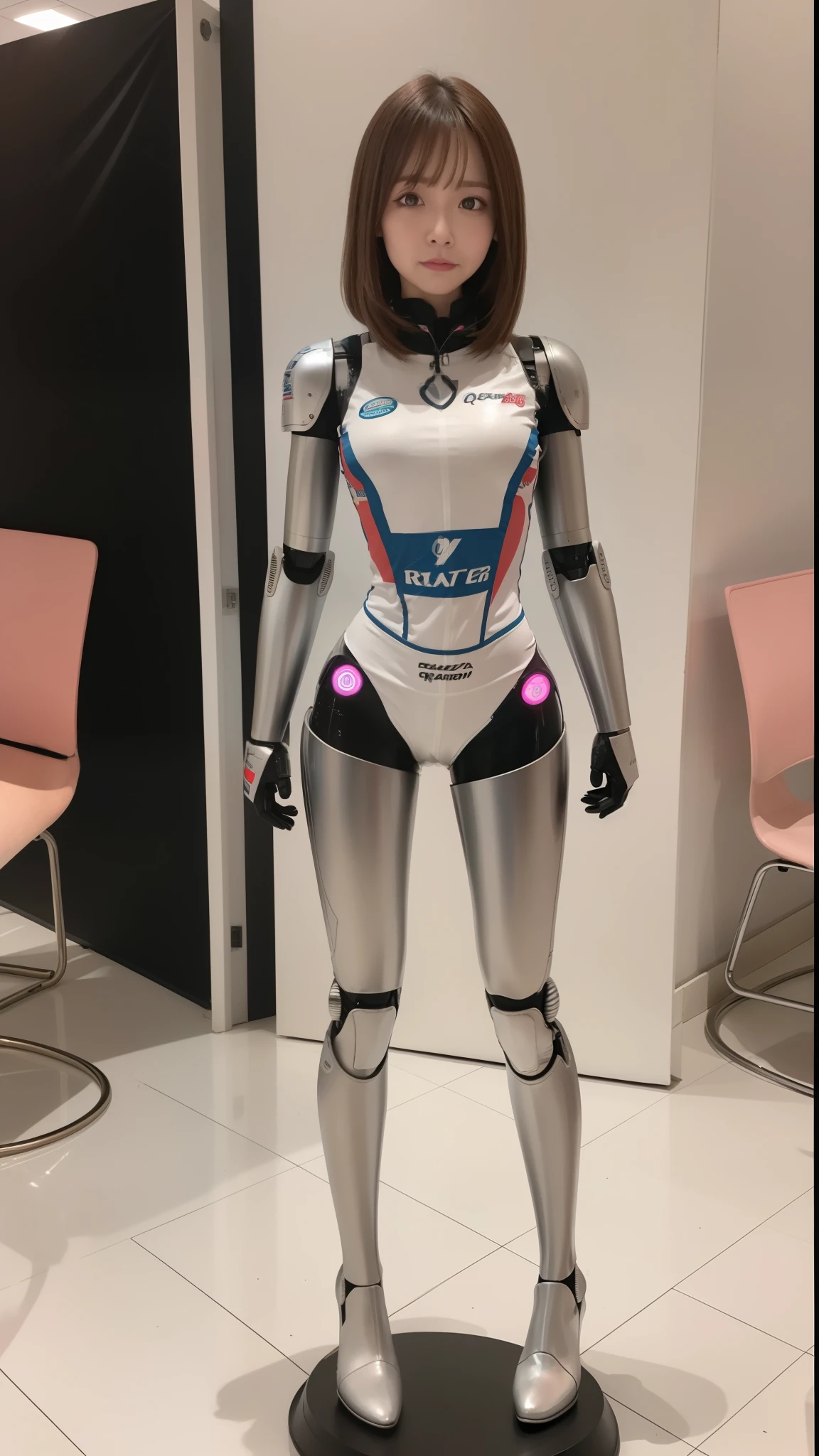 Race-queen, robot, silver costume