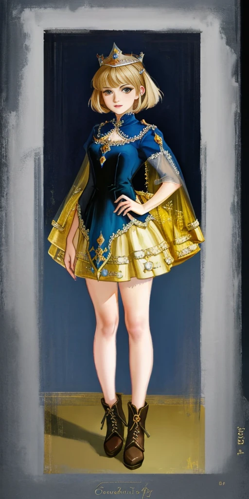 full body of a woman in a dress with a veil, feet together, standing feet together, military boots, beautiful fantasy maiden slave warrior, beautiful fantasy art portrait, fantasy Victorian art, medieval fantasy art, beautiful and elegant queen Roxxane, portrait of queen of light, fantasy portrait art, gothic fantasy art, a beautiful fantasy empress, ((white background)) hands on hips