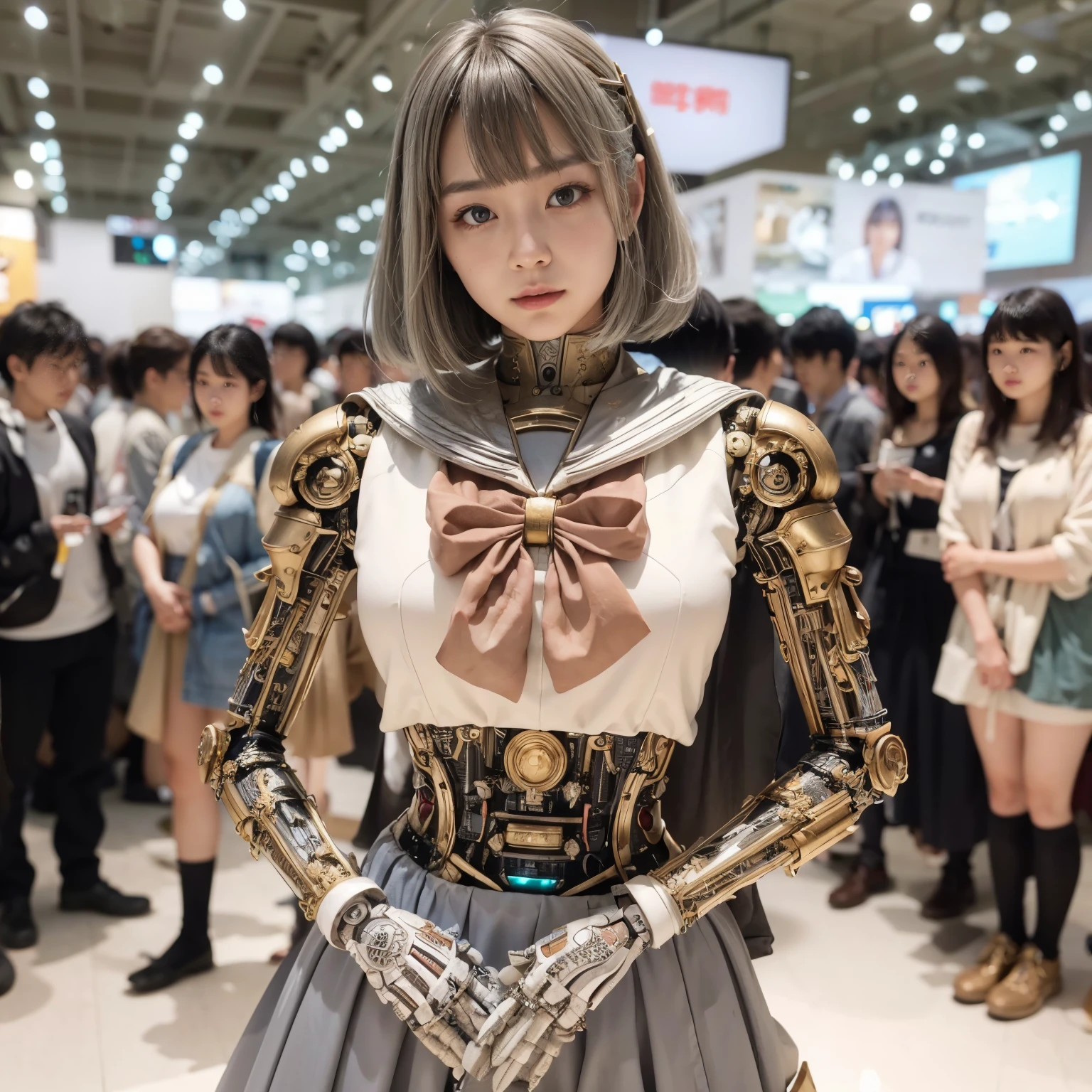 (masterpiece, best quality:1.2), (8k uhd, 16k, 32k, ultra high res), (photorealistic:1.37), (RAW photo), ultimate-realistic, ultimate-realistic details, ultimate-realistic texture, ultimate-intricate details, ultimate-realistic lighting, ultimate-realistic shadow, japanese girl, ultimate-cute face, ultimate-RAW skin, ultimate-realistic eyes, white hair, Japanese woman in insect powered suit, cannon mounted on shoulder, very cute face, mechanical, extremely intricate details, full body shot, ultimate photorealistic, big city locked down