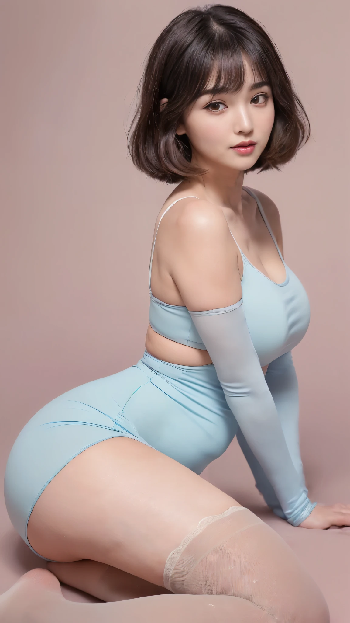 ((((8k,Bright lighting,Highest quality,full body,Full body photography,Full body photo,Random and natural poses,Older sister born on May 19, 1997, Zodiac sign is Taurus,Blood type is AB,Her name is Nakamura Imami,Wear a tight pastel dress,Wear pastel colored stockings,The core is strong,Clear skin,Overall it is clean and shiny.、Elastic and moisturized skin,Composed of Japanese skeletons,(((Japanese older sister))),attractive and beautiful girl,((Cute Woman,feminine,Thick bones、High bone density,26 years old,7 heads,Height: 160cm,Weight: 60kg,Head size 55.1cm,Face vertical width 21.8cm,Face width 15.3cm,Muscle Mass 18.5kg,Body fat 9.7kg,Body fat percentage 20％,Basal metabolic capacity 1216kcal,Maximum heart rate: 194 bpm,Bust 86.2cm,Underbust 69.1cm,Cup size: C to D cup,Waist 59.2 to 62.4cm,Hip 86.4cm,Upper arms 25.6cm,Thigh 49.6cm,Calf 33.6cm,Ankle 19.2cm,Hip height 80cm,75 shares.2cm,Body Mass Index 23.44,Body mass index is 23.44)))))),(((Golden ratio of Japanese women&#39;s faces,Focus on overall facial balance,The whole face looks soft,The face is generally flat and has few bumps, making it look younger.,(((Beautiful attractive Japanese round face,Baby Face,Baby Face))),Dark hair and attractive features,Glossy,Lively expression,(Contours are round,plump round face,Plump round face),The face is a little plump,(((Her natural, soft smile gives a cute impression.,The expression is cute))),(((Straight bob style,Hairstyle: With bangs))),facial parts are round,The parts are more central, giving a childish impression.,Facial features are centered,Glossy, wet black hair,The hair is smooth,The tendency for people to have wide and beautiful foreheads,beautiful forehead,Wide and beautiful forehead,Wide forehead,Bright forehead,Part of the ear is not visible from the front,Flat brow,Wide space between eyebrows,The distance between the eyes is a little large,Natural thick eyebrows,Well-groomed, arched eyebrows,The beginning and end of the eyebrows are gently level.、Eyebrows slightly longer than the eyes,Thick eyebrows,Have strong eyebrows,Make your eyebrows fluffy,眉毛はThickenて細い,Long eyelashes、Thicken、Large quantity,Long eyelashes,Thin eyelids,Round corners of eyes,The upper eyelid is semicircular,Round upper eyelids,Large, soft eyes,Wide-set eyes,Wide spacing between the eyes,The eyes are wide open,黒Big eyesパッチリとした目,黒Big eyes,Big Eyes,Big eyes,Big eyes,Large, wide double eyelids,(((Lively, bright eyes with clear brown irises))),The shape of the eyes is round and the pupils are large.,People with bulging lower eyelids,No dark circles under the eyes,Round nose tip、The nose is bulging,Low nose,Narrow nose,The nose parts are small,The nose is small and rounded,High cheekbones,Round face with plump cheeks,Plump Cheeks,モテBaby Faceとはふんわりした頬,Cheeks are plump,Laugh lines around the mouth,Tight mouth,The corners of the mouth are turned up,Thick lips,the upper lip is thick,Lips are plump,Glossy lips,Moisturized lips give a healthy impression,Round chin/double chin,The chin is large and round,Undersized jaw,Small chin,Makeup doesn&#39;t change anything,Natural light makeup,Natural Makeup,Natural Makeup顔とすっぴんの違いが少ない))),(((Golden ratio of Japanese women&#39;s body type,Healthy female body type,A toned body,A body that is well-balanced and moderately fleshy,Moderately muscular,A supple body with just the right amount of muscle,A well-toned body、A well-balanced body shape that is neither too thin nor too fat,Not too skinny,Not too skinny、Moderate body shape,Not fat、Moderate body shape,A body with good circulation,A wrinkle-free body,Plump body,The breasts and buttocks are well balanced and large,Beautiful neck,Collarbones that accentuate soft breasts,Beautiful round shoulders,Beautiful arms,Beautiful Hands,Beautiful upward-facing round chest,The top of the bust、Halfway between shoulder and elbow,Beautiful and moderate waistline,Has a waist,A healthy, tight waist,Narrow waist,Beautiful belly,The top of the hips is half the height,The hips are upturned and firm,The shape of the hips is pointing upwards,Beautiful upward facing round ass,((Large pelvis、It is sturdy and、Big butt body)),Beautiful legs,My legs are toned,Beautiful thick thighs,Fat on thighs,Beautiful thick calves,Tight ankles)))
