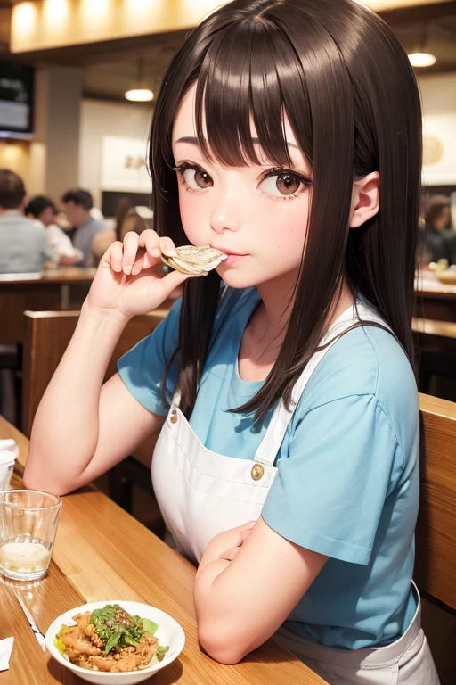 The customer next to me at Ondo Kaisan is an oyster girl eating raw oysters.