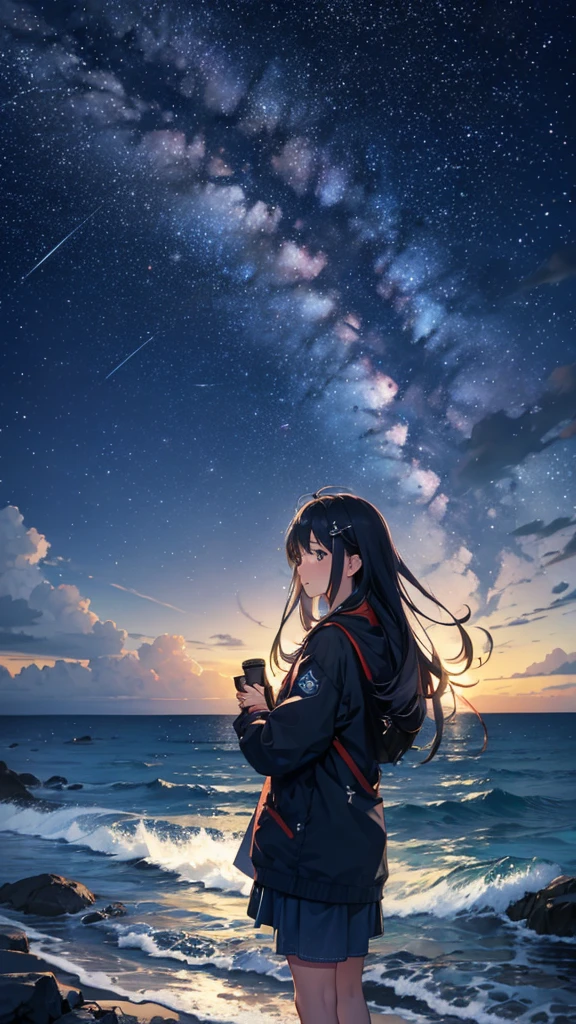 landscape、Starry Sky、Meteorilky way、coastal