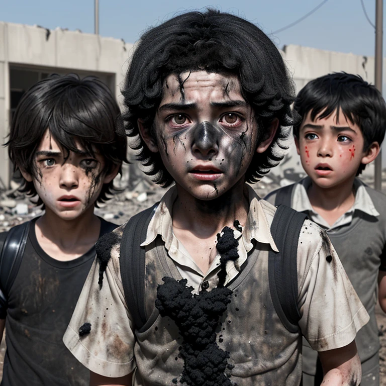 Caught in a bomb explosion、A school comedy about boy actors covered in soot and in tatters.