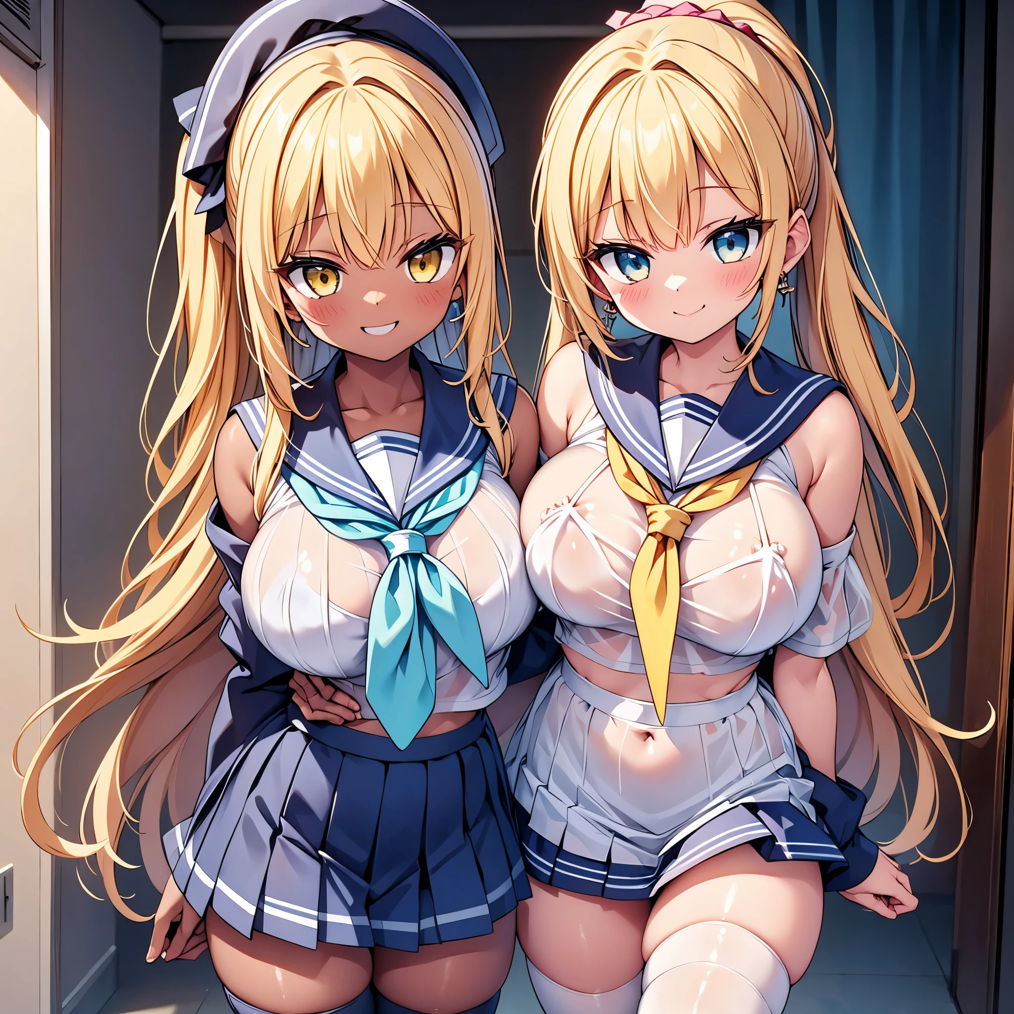 highest quality,wonderful,finely,extremely detailed CG Unity 8K wallpaper, (Stand in line:1.2), (3 girls, cute eyes, Black Hair, Blue Eyes, double bun, clothed), (sparkling eyes:1.2), (large breasts), (wariza:1.4), (cleavage), (open mouth:1.1), (long tongue:1.1), (mouth drool:1.1), (black stockings:1.1),(Thighs:1.2),(Waistline:1.1),(Waistline), (From above:1.4)
