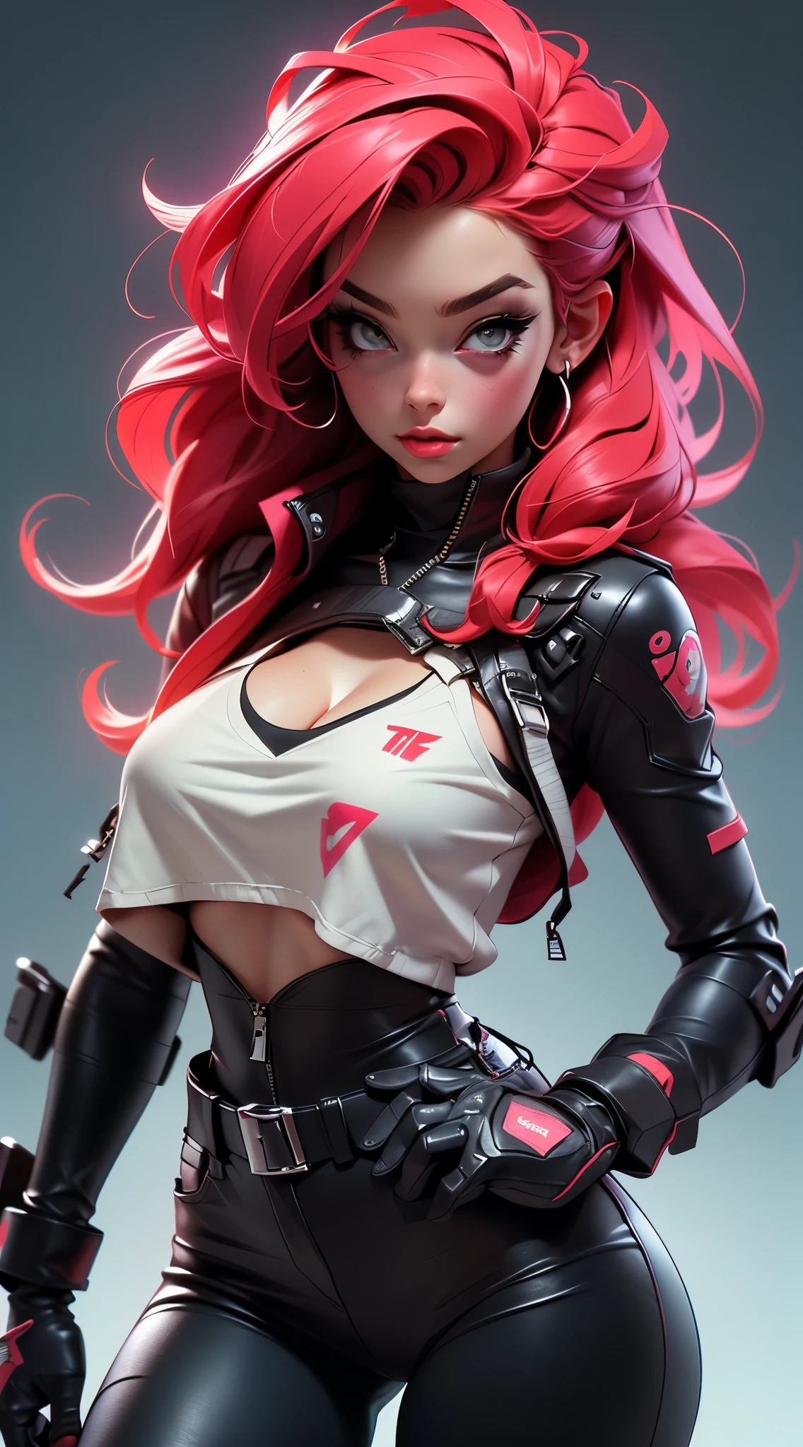 ((Best quality)), ((perfect masterpiece)), (detailed: 1.4), (Absurd), (((full body, curvy body, super huge enormously gigantic tits, arching her back in a sexy seductive slutty pose)), (((red hair woman, 
blushing, full pouting pink lips))), 35-year-old woman, Beautiful muscular woman, giant robot pilot, wild with perfect curvy body, tons of tattoos and piercings, wearing little clothing, tiny thong, clothing with Japanese cyberpunk graphic patterns, halftone pattern and vertical stripes, perfect color scheme 