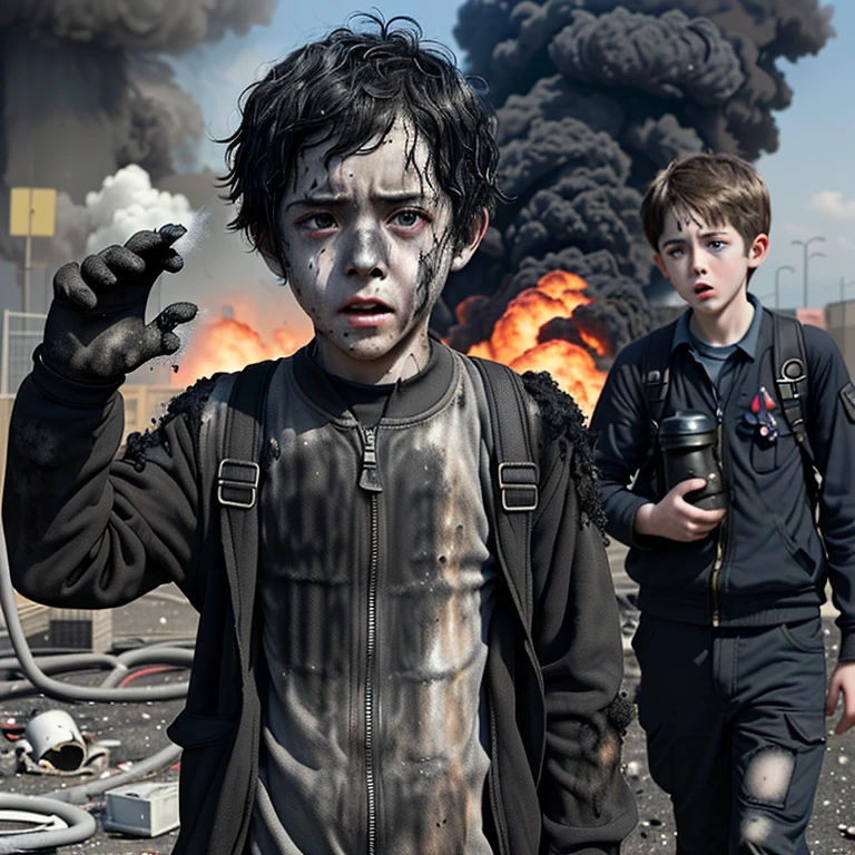 Caught in a chemical explosion、A comedy about boy actors covered in soot and in tatters.