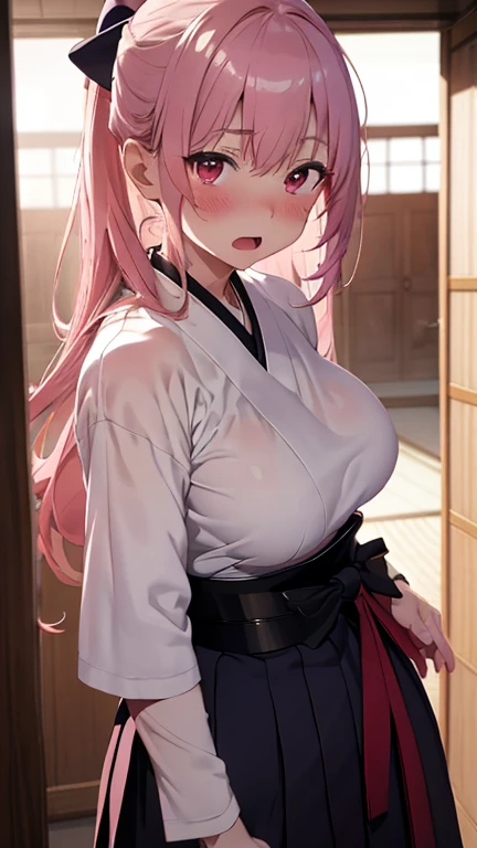 Realistic, (4K), Depth of written boundary, (masterpiece), (Realistic skin texture), Very detailed, Complex, Super detailed, Professional photography, Bokeh, High resolution, Sharp details, Highest quality, girl, Red and white kimono, Long Hair, Pink Hair, Pink Eyes, horn, (((masterpiece))),(((Highest quality))),(((High resolution))),1人のgirl,One boy,(((whole body))),On the bed,the pillow is behind your head,pillow,Midnight Sky,Megami Magazine,(((Ahegao))),Large Breasts,Man big penis,(One boy),(((vagina,Sex,semen, To,Sweat))),(((girl trembling with Sexual climax))),absurdres, , vaginale, sex, (((Missionary:1.3))), penis, (((breasts out))), ahegao, blush, sweat, pussy, (((pussy juice))), (((tongue out))), nipples