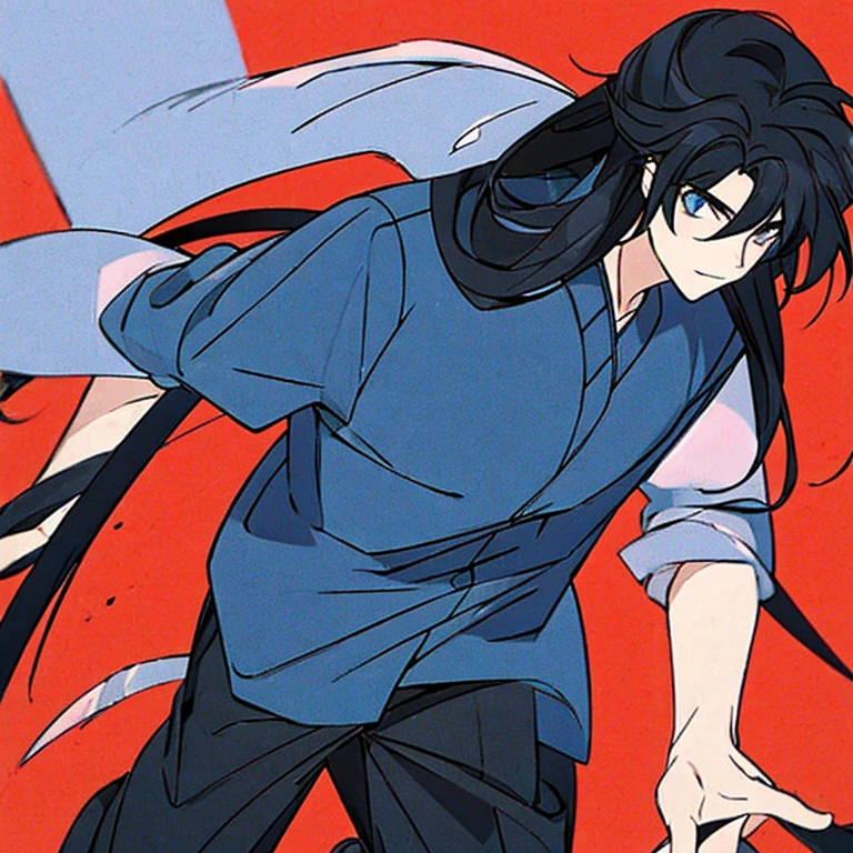 Anime style,Boys,25 years old,Black hair,Simple clothing,modern