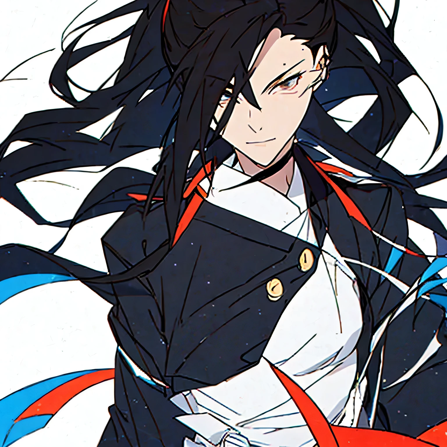 Anime style,Minimalism,No background,24 years old,girl,Combat,Black hair,Modern clothing