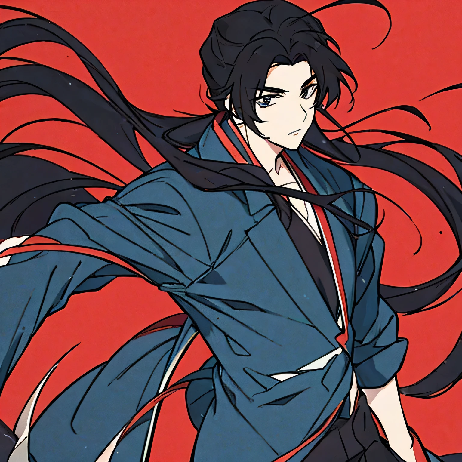 Anime style,Boys,25 years old,Black hair,Simple clothing,modern