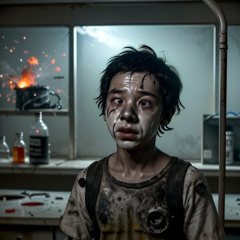 Caught in a chemical explosion in the science lab、A comedy about a boy covered in soot and left in tatters.