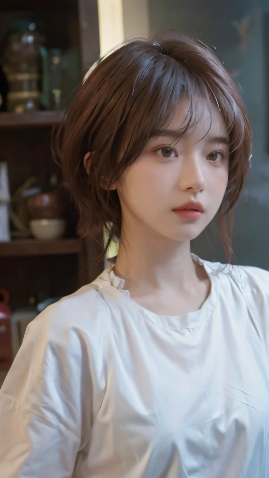 (8k, highest quality, masterpiece: 1.4), Super detailed, highest quality, Ultra-high resolution, Depth of written boundary,Ultra-Realistic Capture,(Very detailed,High definition 16k), cute, girl, short hair, Pink Hair, looking at the camera