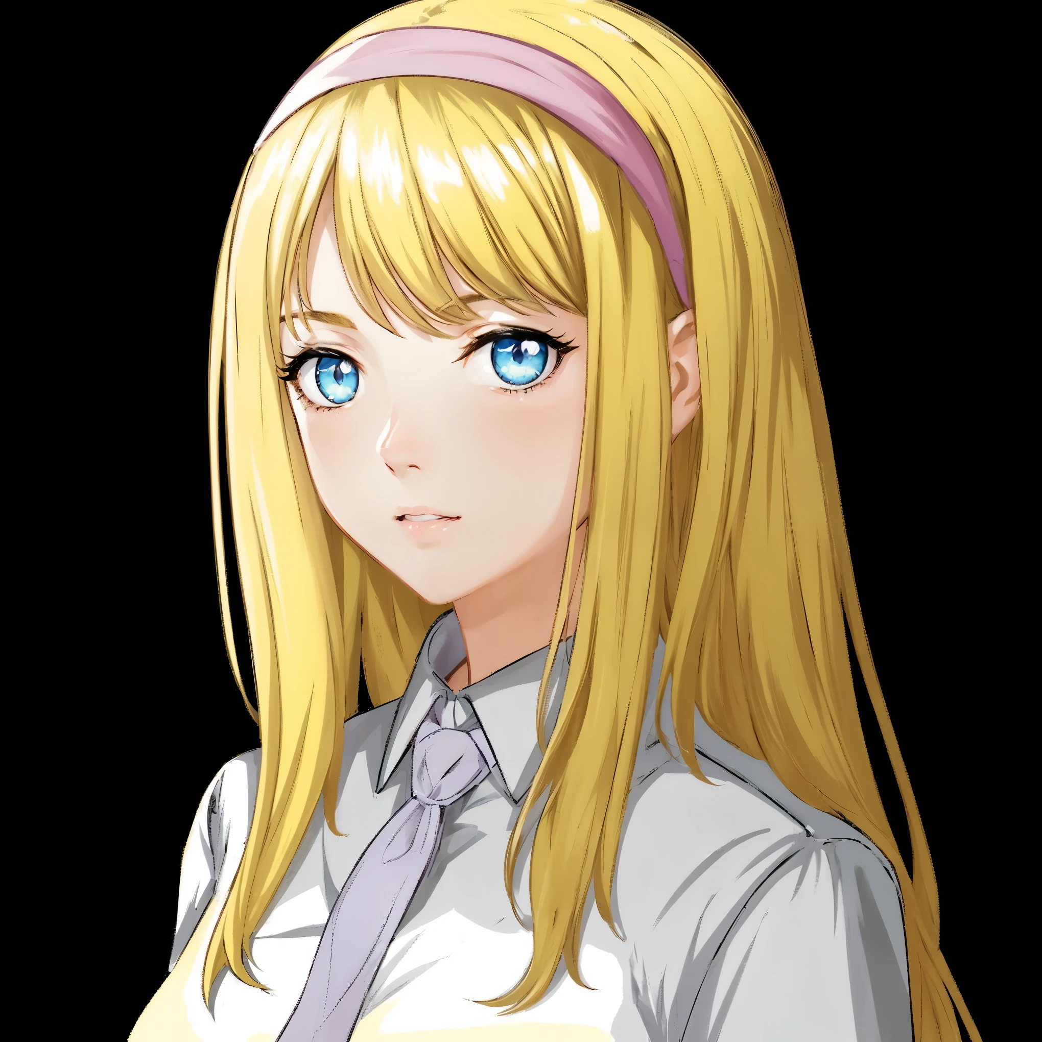 (best quality,4k,8k,highres,masterpiece:1.2),ultra-detailed,(realistic,photorealistic,photo-realistic:1.37),anime girl,blonde hair,blue eyes,white shirt,long hair,blue background,soft lighting,subtle shadow,gentle smile,innocent expression,detailed facial features,sparkling eyes,delicate eyelashes,flowing hair,fantasy style,colorful palette,soft pastel tones,shading and highlights to enhance depth,dynamic pose,peaceful atmosphere,stylish clothing and accessories,artistic illustration,stylish anime girl,Beautiful blue eyes with a hint of mystery,gorgeous blonde hair flowing in the wind,crisp white shirt with intricate details,fine lines and textures to add realism,subtle wind blowing her hair and clothes,expressive eyes that convey emotions,attention to small details like strands of hair and folds of clothing,playful and vibrant color scheme to create a lively scene,rich textures to bring out the anime girl's personality,ethereal and dreamy atmosphere,attention to lighting to create a soft and serene ambiance,masterful brushstrokes that capture the essence of anime girl,charming and captivating artwork,invites the viewer to imagine the anime girl's story and personality.