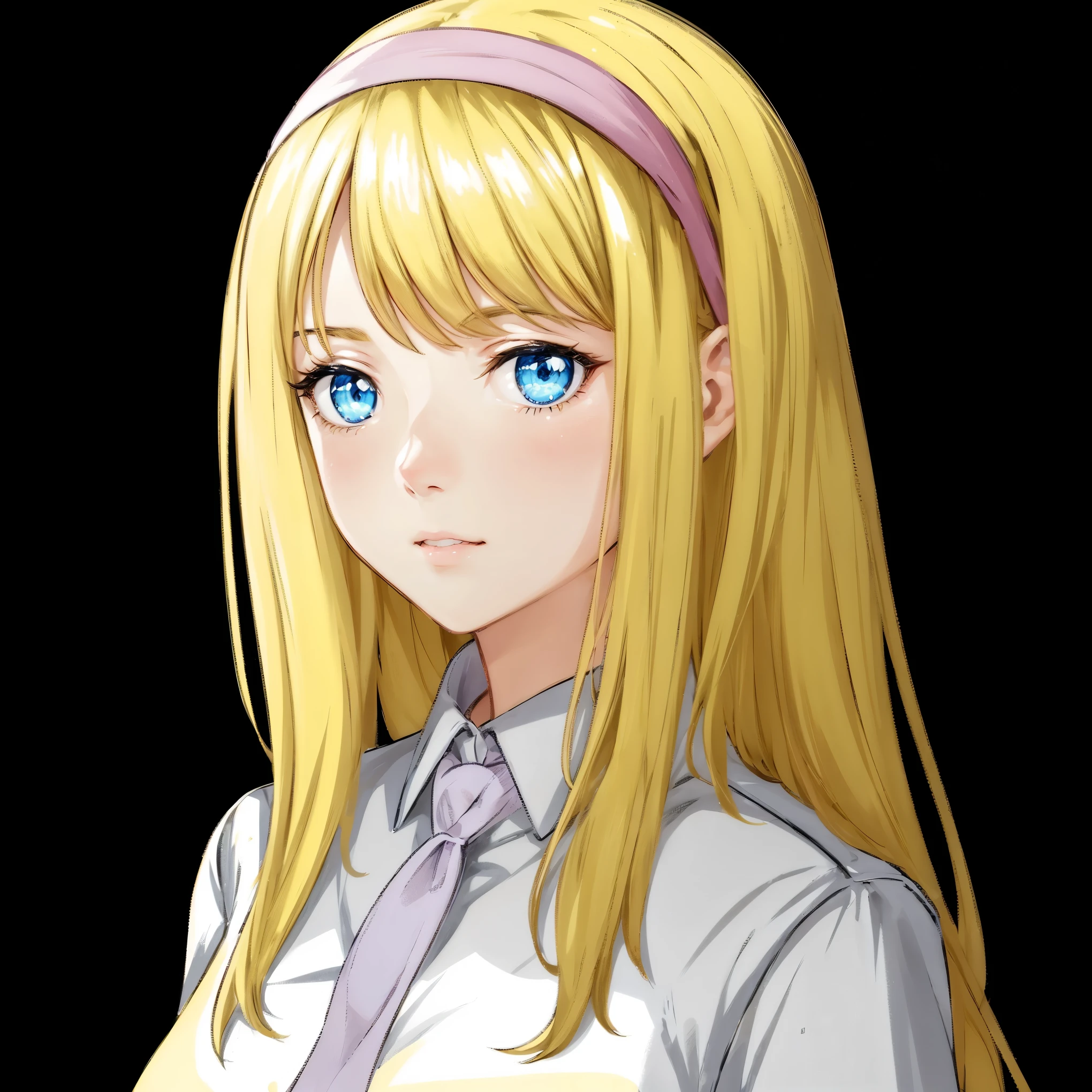 (best quality,4k,8k,highres,masterpiece:1.2),ultra-detailed,(realistic,photorealistic,photo-realistic:1.37),anime girl,blonde hair,blue eyes,white shirt,long hair,blue background,soft lighting,subtle shadow,gentle smile,innocent expression,detailed facial features,sparkling eyes,delicate eyelashes,flowing hair,fantasy style,colorful palette,soft pastel tones,shading and highlights to enhance depth,dynamic pose,peaceful atmosphere,stylish clothing and accessories,artistic illustration,stylish anime girl,Beautiful blue eyes with a hint of mystery,gorgeous blonde hair flowing in the wind,crisp white shirt with intricate details,fine lines and textures to add realism,subtle wind blowing her hair and clothes,expressive eyes that convey emotions,attention to small details like strands of hair and folds of clothing,playful and vibrant color scheme to create a lively scene,rich textures to bring out the anime girl's personality,ethereal and dreamy atmosphere,attention to lighting to create a soft and serene ambiance,masterful brushstrokes that capture the essence of anime girl,charming and captivating artwork,invites the viewer to imagine the anime girl's story and personality.