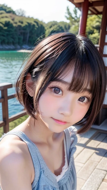 Japan Person, 1girl, 14 years old, japan femes idol, 1cute girl, very young face, masterpiece, high quality, looking at viewer, small face, （very small tits:1.8）