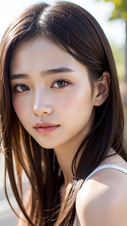 With the alleys of Kyoto in the background、18-year-old girl、independent、Look forward、Light eye makeup、Brown Hair Color、flat 、Hair blowing in the wind、Quality of actress、Shiny, Ultra-realistic faces、smileの表情、Watery eyes、look up、Soothing lighting effects、 Ultra-Realistic Capture、Very detailed、High resolution 16k human skin closeup。Skin texture must be natural、Must be so detailed that pores are visible、skin is healthy、Must be of uniform tone、Use natural light and color、High quality photos taken by modeling agencies&#39;Exclusive photographer、smile