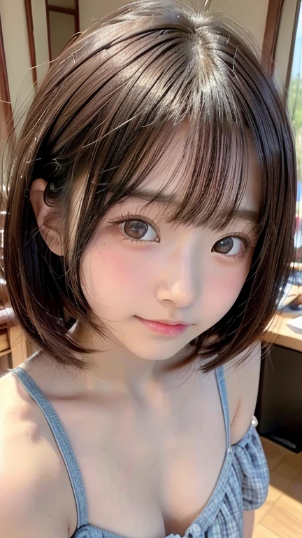 Japan Person, 1girl, , japan femes idol, 1cute girl, very young face, masterpiece, high quality, looking at viewer, small face, (very small tits:1.8)