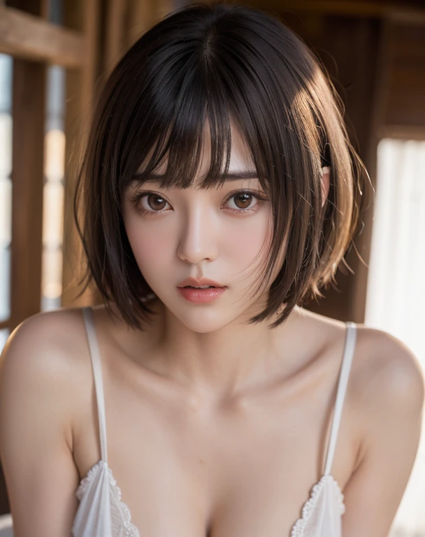 Did G, One girl, Detailed skin, View your viewers, Brown eyes, (Short hair with bangs:1.2), (Medium chest:1.0), (middle breast wheel:0.8),
(Realistic:1.4), (highest quality:1.0), (Ultra-high resolution:1.0), 8k, RAW Photos, (masterpiece:0.2), (Purelos Face_v1:0.5)