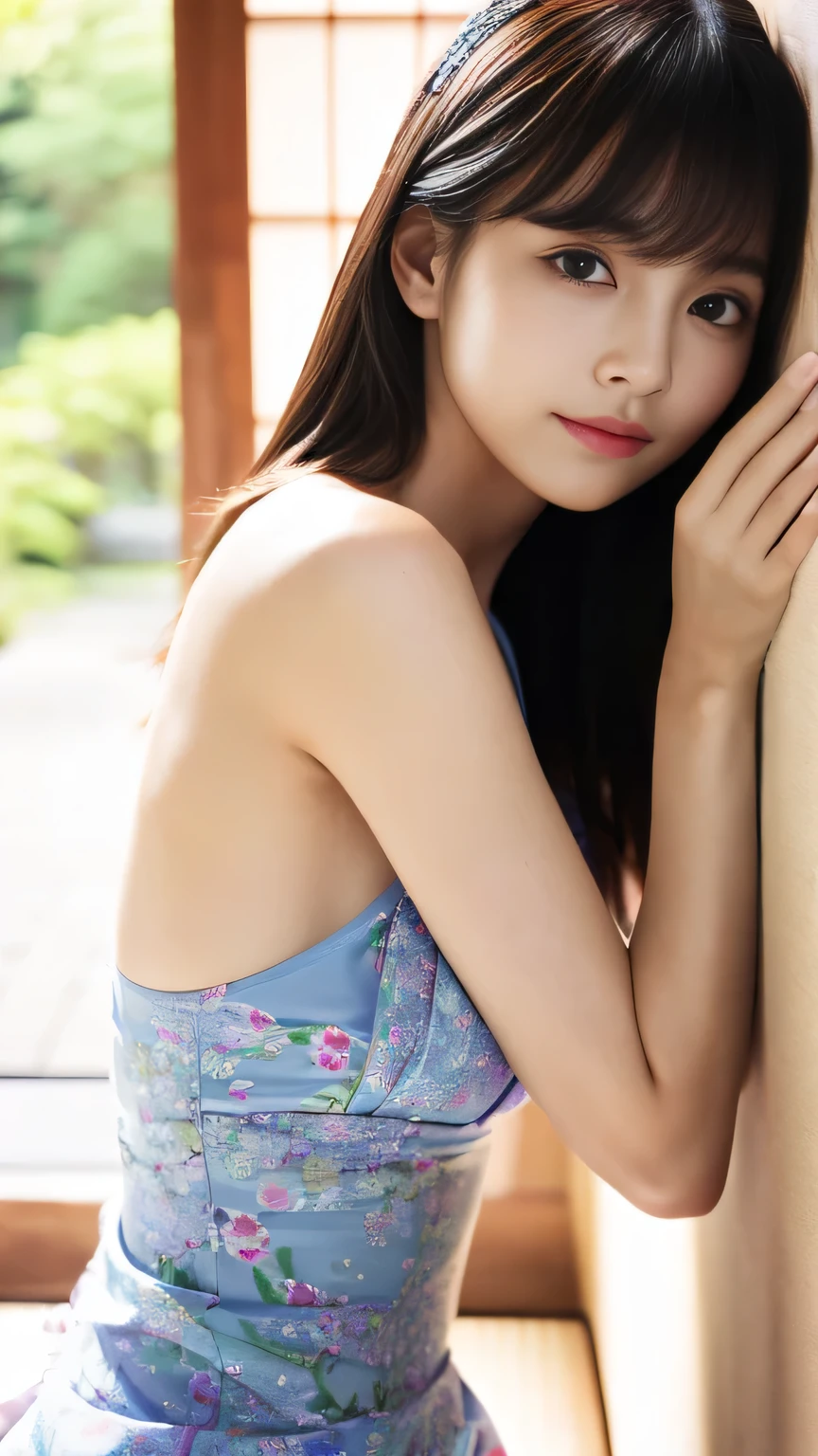 (masterpiece、high resolution、high quality)、(Perfect Japan、Supermodel:1.5)、(Perfect Anatomy、Beautiful limbs、Beautiful Skin),dress、Bust-up dress、grace、gravure、 