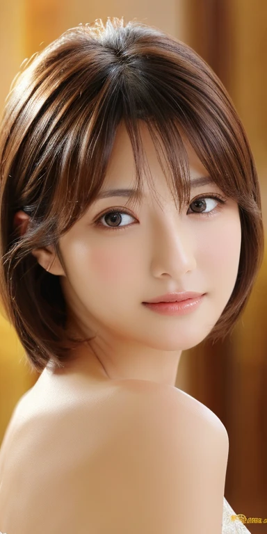 masterpiece、highest quality、High resolution、Tabletop、wallpaper、Realistic、Bright lighting、Professional Lighting、Face Light、Smooth lighting、Japanese women、Adult、Beautiful woman、action、gravure、sexy、poor、so beautiful、Beautiful Skin、Beautiful and detailed、Detailed face、slim、moderately、short hair、Brunette colored hair、Brown eyes、Looking at the camera、Let me'play the ukulele、