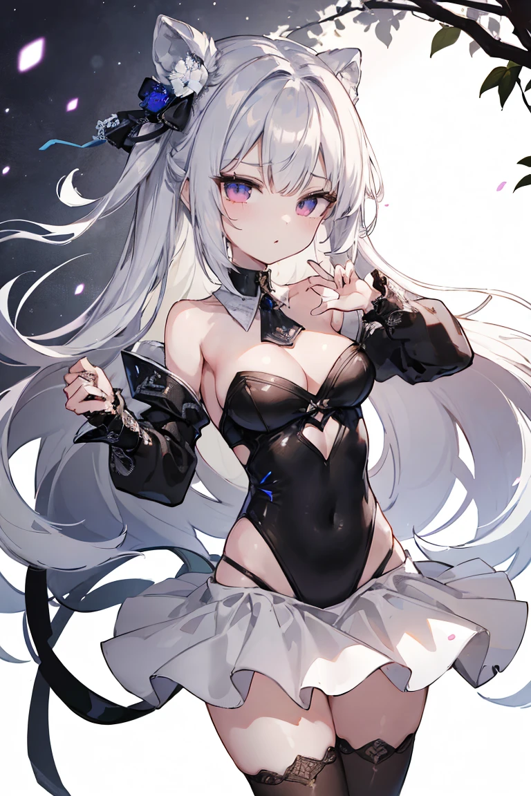 1girl, anime, cute girl, blank background, white background, fantasy, detailed fantasy dress with highlights, beautiful face, beautiful eyes, dark colors, black hair with multicolor streaks, red eye with different color pupil in eye, multicolor eye, medium breasts, slight cleavage, beautiful skin, cute, breast curtains, extremely delicate and beautiful, (beautiful detailed face:1.0), (detailed deep eyes), symmetrical breasts, deep eyes, shiny skin, portrait, slender waist, hips wider than shoulders, thighs, expressionless, young girl, luminous eyes, adorable,(Kpop idol),(aegyo sal:1),(Platinum blonde hair:1),((puffy eye)),Black panty,sexy posture,Superskirt, Ultra-high resolution,Black collar,slim figure, Abdominal y tattoo, womb tattoo,Tight-fitting leg ring,y tattoo on half-body,Bare skin, Armored hand,Hidden fingertips,Hand covered,Arm covered,Fist covered,{{beautiful detailed fingers}}, tufts of hair, moderate beautiful breast:1.0,(masterpiece:1.2), best quality, high-res, HDR, perfect face, intricate armor, delicate blue filigree, intricate filigree, red metalic parts, detailed part, dynamic pose, dynamic lights, cute face, neutral expression