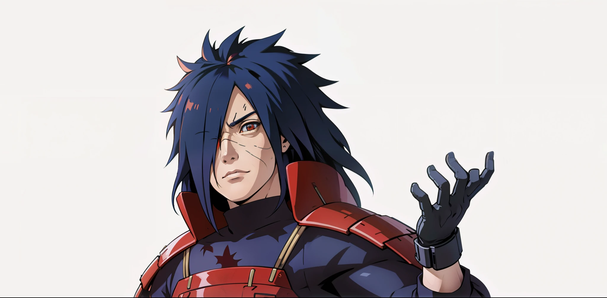 Madara Uchira, Usando Armadura, extremamente realista, muito bonito, Fitness 