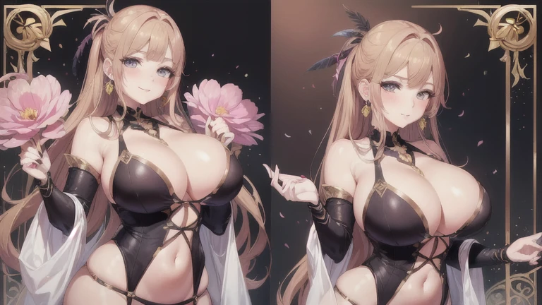 Big Breastsの女性, Blonde, colored feather, metal ornaments, colored Flowers, particle, Light, (masterpiece, 最high quality, 最high quality, Official Art, Beautiful and aesthetic:1.2), (1 girl:1.3), Very detailed,(Fractal Art:1.1),(colorful:1.1)(Flowers:1.3),Most detailed,(Dynamic pose), (Abstract background:1.3), (Shiny skin), (Many colors :1.4), ,(Earrings:1.4), (feather:1.4),masterpiece, 最high quality, 30~40 years, Full Body Shot, Mature Woman, 美しい Mature Woman,Captivating smile, Thick lips, Plumpとした唇, blush, Looking at the audience, Provocative expression, Cleavage, Plump、Curvy Hips、Attractive face、Mischievous face、An inviting gaze、Expressing emotions,Standing position、Gorgeous accessories and various hairstyles,Gold headband,Ample breasts,Uneven buttocks,Greek clothing,Tulle covers the chest,Perfect balance, Detailed clothing details,Temple,marble,Statue of God,cinematic Lighting, Film Grain, contrast of Light and dark, 8k, masterpiece, Very detailed, Attention to detail, high quality, High resolution, masterpiece, 最high quality, Very detailed, Big Breasts, Are standing, Cowboy Shot, Looking at the audience, Outdoor, blush, 1 girl, (masterpiece:1.3), (High resolution), (8k), (Very detailed), Perfect Face, Beautiful eyes and face, (((最high quality))), (Very detailed), Detailed face and eyes, (alone), High resolution、Beautiful eyes,(((Sexy pose)))、(((Full body depiction)))