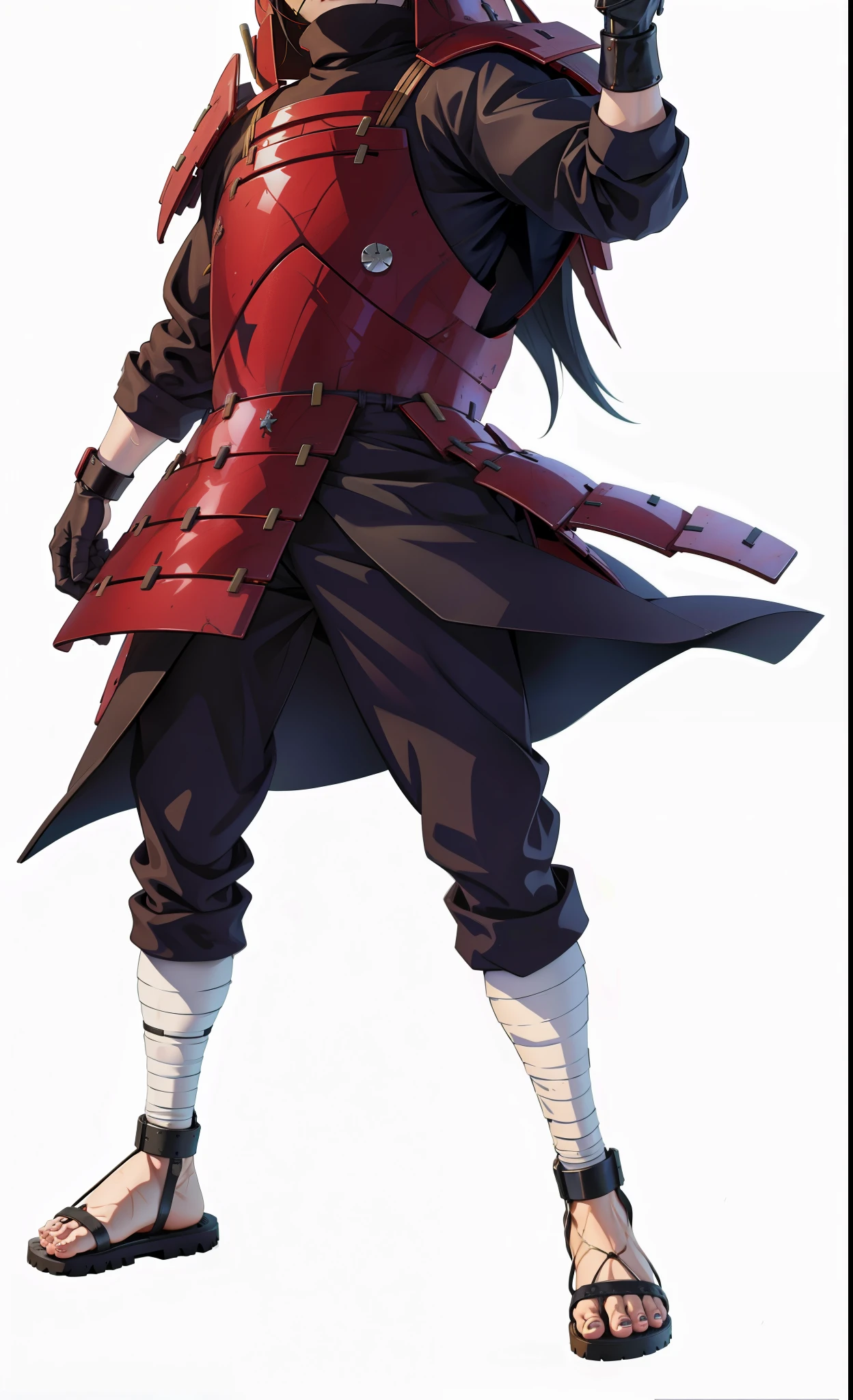 Madara Uchiha, Usando Armadura, extremamente realista, muito bonito, Fitness 