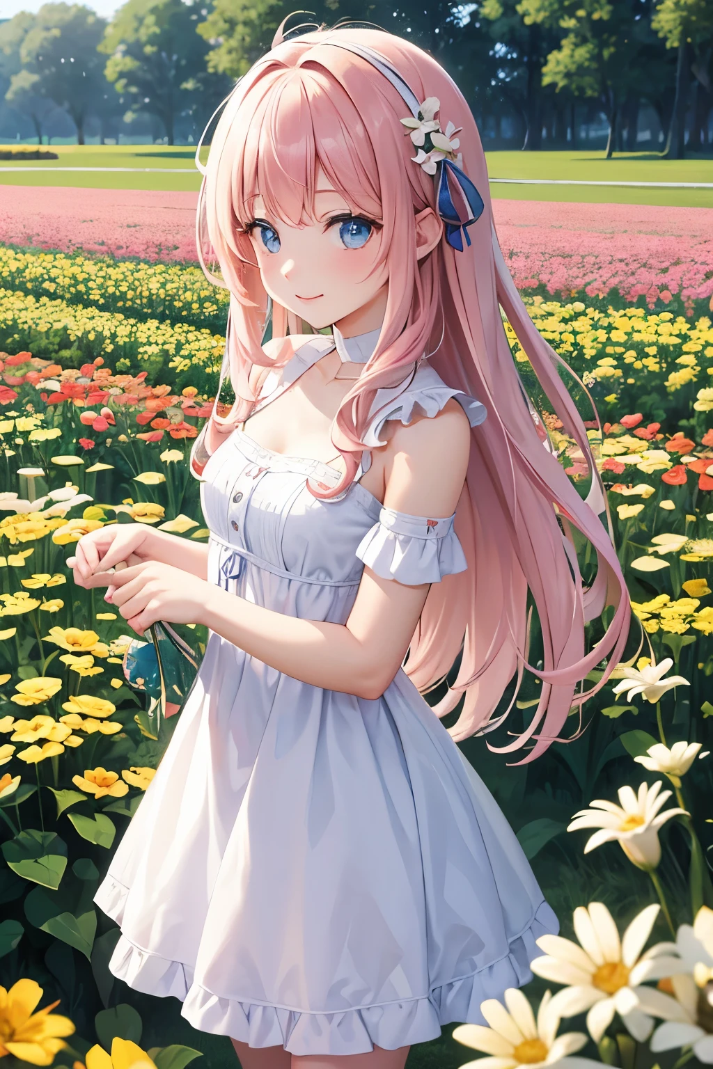 Fairy　 Girl　Flower Field　Big Flower