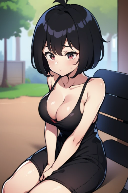 (masterpiece),best quality, expressive eyes, perfect face,w sitting, w sitting on ground, legs on ground, 1girl,
big breast, H-cup, good breast, crossing arms, beautiful, gorgeous,character,
girls,
spider-man,peniparker, in the middle of her tits there is a bubble tea