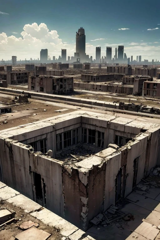 Ruined city after nuclear war