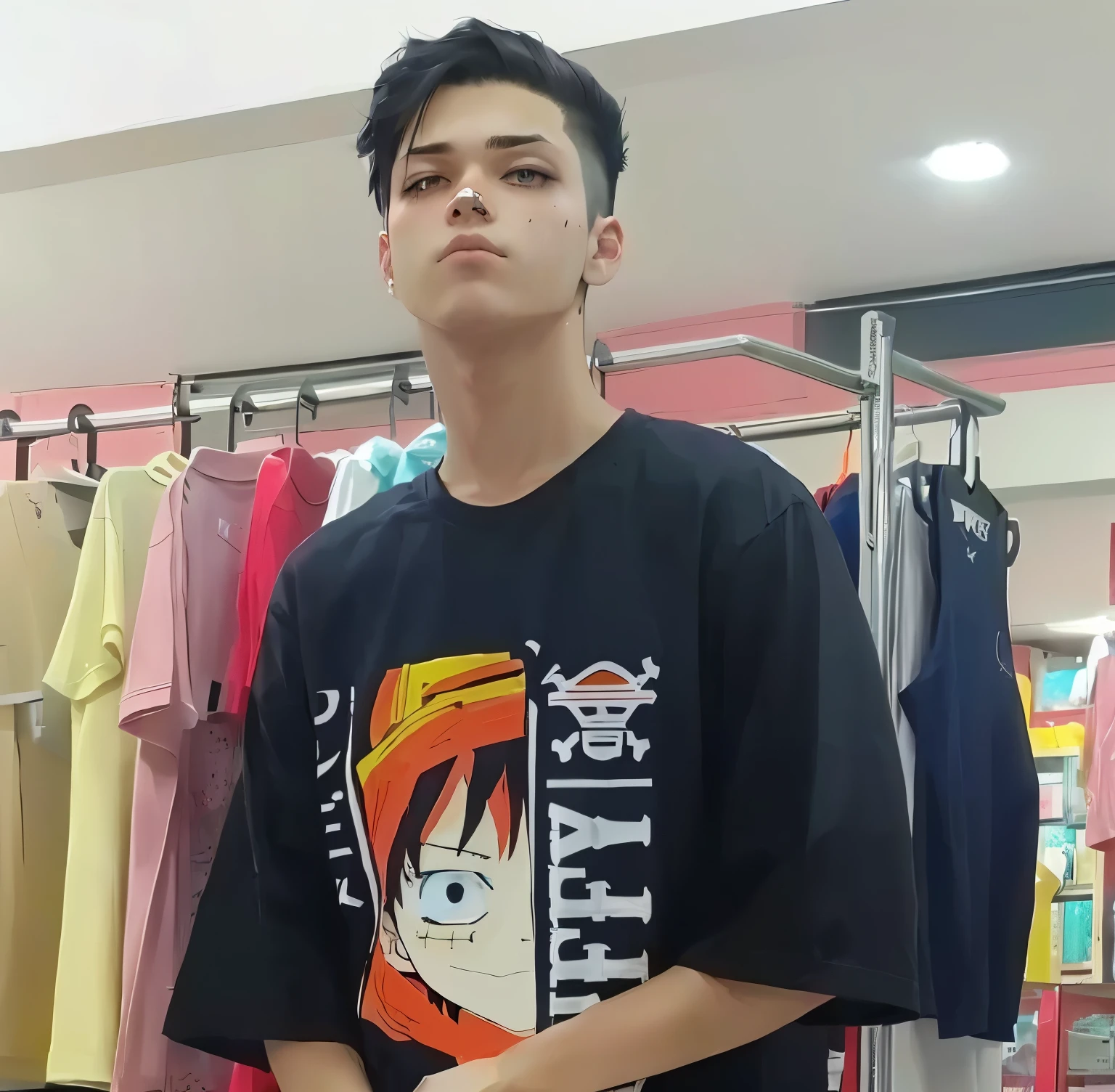 Make this to vere sad looking anime emo boy