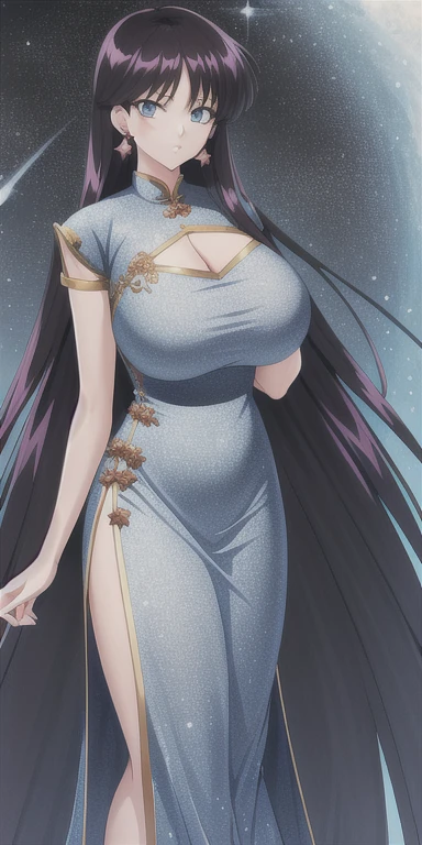 There_king, Huge_chest, Are standing, alone, China_dress, 星nullの_null,, masterpiece, highest quality, Detailed face, Fine grain, High resolution,