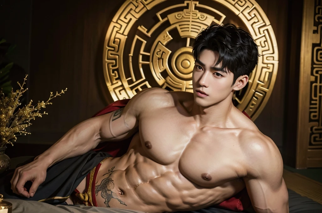 Chinese Men God, Mythology, Chinese odyssy, Handsome, Twink, Topless, Muscles, Athlete body, Full Frame, Sexy, Professional Lighting, Hanfu Outfit, Chinese Heaven Background, Bulge Underneathe Underwear, Hanfu Warrior, Hanfu God, Hanfu Male, Hanfu Nobel, Seduce, Sex Appeals,  Alafard man shirtless   carrying a backpack, muscular body, handsome,  manly,  inspirite by Zhang Han, Cai Xukun, Kim Do-young, Inspired by Bian Shoumin, Inspired by Xiao Yuncong, yihao ren, yanjun cheng, jinyiwei, inspired by Huang Gongwang, xintong chen, Jacket, wearing japanese loincloth,nice butts, Tattoo chest,  tattoo hands,  tattoo arms,  tattoo belly, clear studio light, night ancient chinese Buddhism temple background,  detailed background, fantasy Chinese themed, the best resolution, 8k, Ultra fullHD, look at the viewer,  catching eyes, make all safe for work
