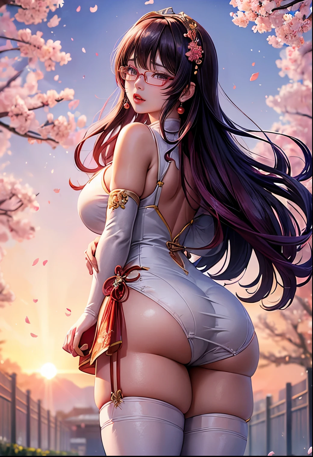 (8k, RAW photo: 1.2), best quality, very high resolution, dramatic angles, (detailed color splashes fluttering), (illustration),(((1 girl))),(long hair),(rain:0.9),  (hair decoration: 1.4), (ponytail hair),(((nude))), (((super plump breasts))), (((hairy pussy))), (focus), color ink wash painting , (  color splash), colorful splash, (((colorful))), (sketch: 0.8), Masterpiece, top quality, beautifully painted, very detailed, (noise removal: 0.6), [  ink splash] , (( ink refraction)), (beautiful detailed sky), moon, very, detailed, (masterpiece, best quality, unity 8k CG wallpaper very detailed, masterpiece, best quality, very detailed), (chinese fantasy pond  , cherry trees, cherry blossoms scattered),