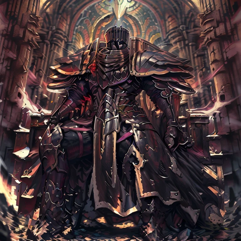 (masterpiece, best quality, detailed:1.2)
BlackKnight_fe,
Best Quality, super detailed illustration, Rust, castle ruin, Heroic pose
sitting on the throne,