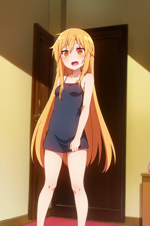 ((highest quality)), ((masterpiece)), (be familiar with), Perfect Face, indoor, Bedroom, Watching the audience,
One woman, Evil Eye,
Open Mouth, Ecstatic expression, blush, smile,
Small breasts, Flat Chest, Young Girl, , , Girl,
Long Hair, Golden Hair, Red eyes, Long Hair,
Leg spread,