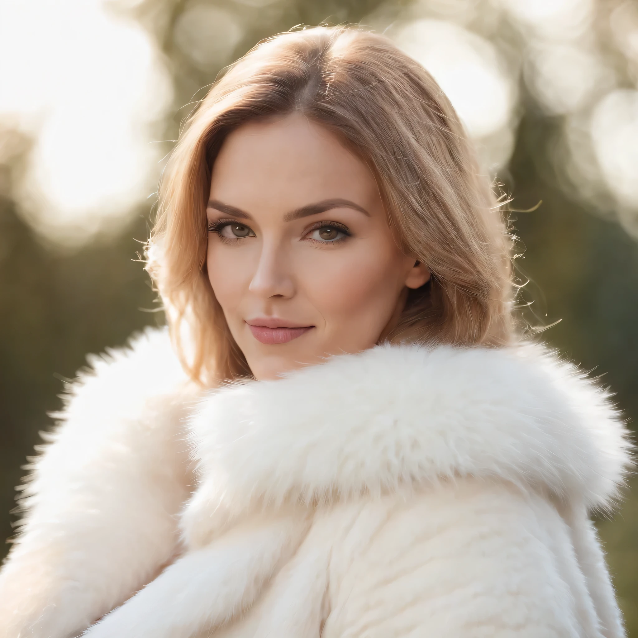 Femme sexy de 45 ans femme très mature très jolie bien soignée gros seins,massifs, seins fermes, plus size woman round hips photo of very sexy woman to tighten tight sweater ,ultra thick white mink fur coat , white fur collar fifty centimeters thick