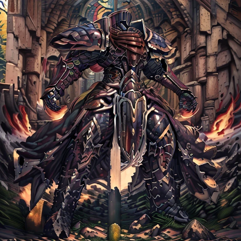 (masterpiece, best quality, detailed:1.2)
detailed full body, (masterpiece, best quality, detailed:1.2)
BlackKnight_fe, Giant armor fifty meters high,
Wearing cyberpunk mecha,
Wearing full plate armor,
Its full plate armor emphasizes the muscles.
a knight's mechanical armor,
glowing wide and heavy armor, big muscle (pecs, triceps, traps)
unusually developed muscular body,
body full of huge muscles.
showing off muscles,
pectorales enormes.
Exaggeratedly huge muscles.
Gigachad Muscular,
Best Quality, super detailed illustration, Rust, castle ruin, Heroic pose
sitting on the throne,