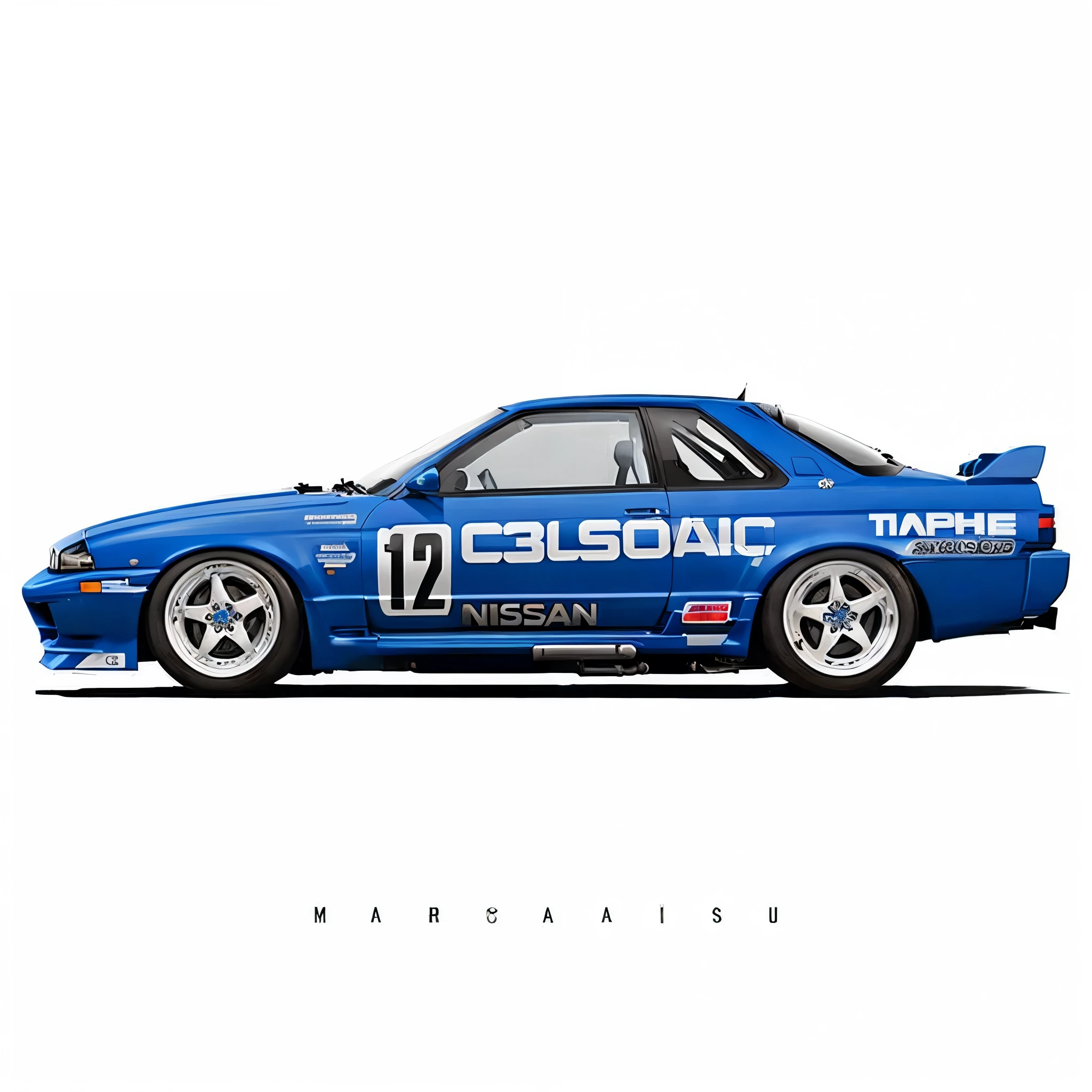 Close up of blue car isolated on white background, macoto takahashi, inspired by Nagasawa Rosetsu, Race Car, Masami Suda, inspired by Bernardo Cavallino, Official Fan Art, official print, Realistic Cars, Cobblestone Nissan R34 GTR together, Masterpiece Concept Art, But 8 6, masashi kishimoto