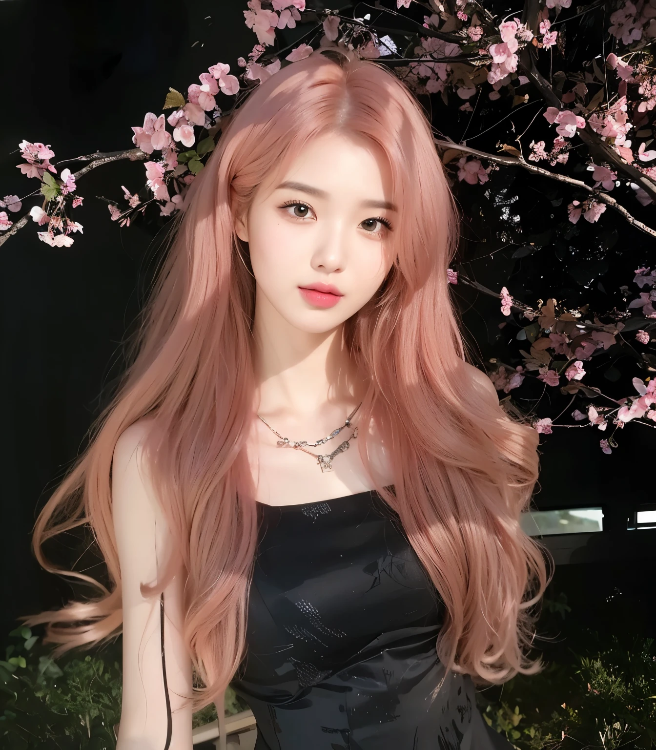 masterpiece, best quality, Girl with pink curly hair，西柚粉色Long curly hair，Detailed facial structure，pretty girl，Long curly hair，Bangs hairstyle，